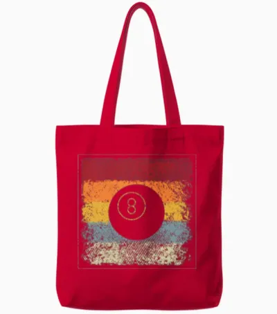 Billiards Retro Tote Bags - Red