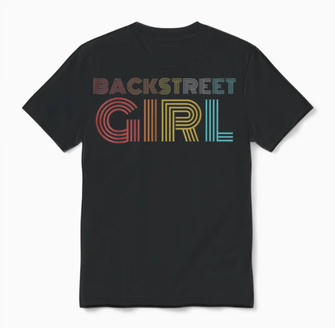 Backstreet Girl Retro Look T-Shirt, Black Unisex T-Shirt in Black