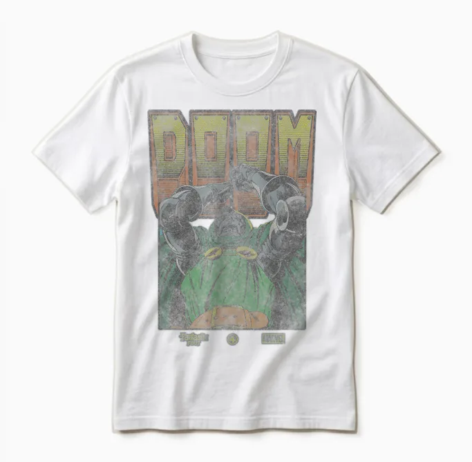 Marvel Comics Doctor Doom Retro Villain Strike Unisex T-Shirt in White