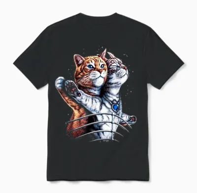 Titanic Cat T-Shirt, Black, S Unisex T-Shirt - Black