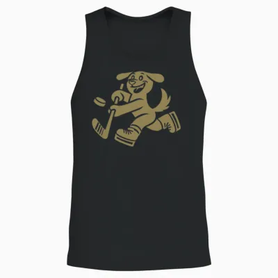 Dachshund Hockey Silhouette Minimalist Unisex Tank Top - Black