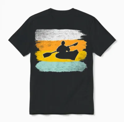 Canoe Retro Unisex T-Shirt - Black