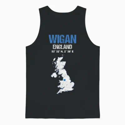 Ville De Wigan, Angleterre Unisex Tank Top - Black