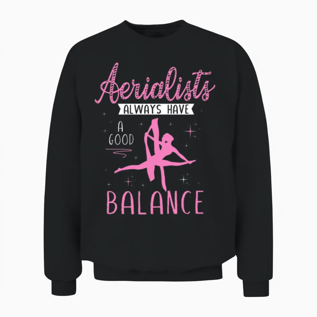 Aerial Silks. Aerial Silk Unisex Sweatshirt in Black