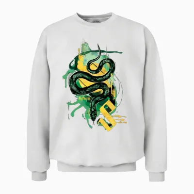 Harry Potter Slytherin Snake Unisex Sweatshirt - White