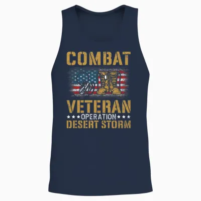 Desert Storm Operation Veteran American Unisex Tank Top - Navy