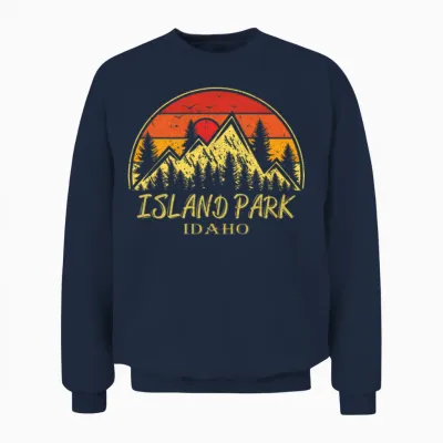 Island Park Idaho Id Mountains Hike Hiking Unisex Sweatshirt - Navy