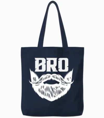 Bro Beard Funny Tote Bags - Navy
