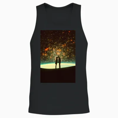 Cosmic Kiss Unisex Tank Top - Black