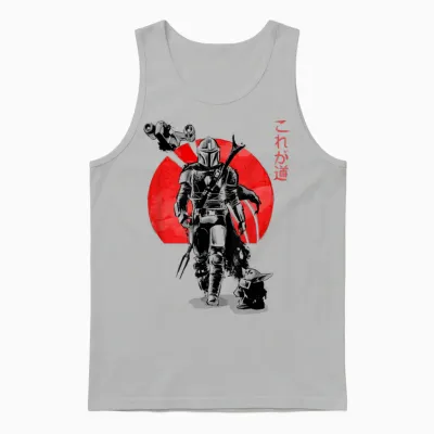 Star Wars the Mandalorian the Child Red Sun Ink Portrait Unisex Tank Top - Ash