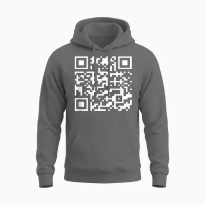 Qr Code with Funny Hidden Message Unisex Hoodie - Graphite Heather