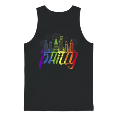 Philly Pride Skyline, Pride Parade Philly Unisex Tank Top - Black