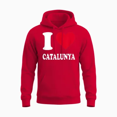 Cœur Rouge I Love Catalunya Unisex Hoodie - Red