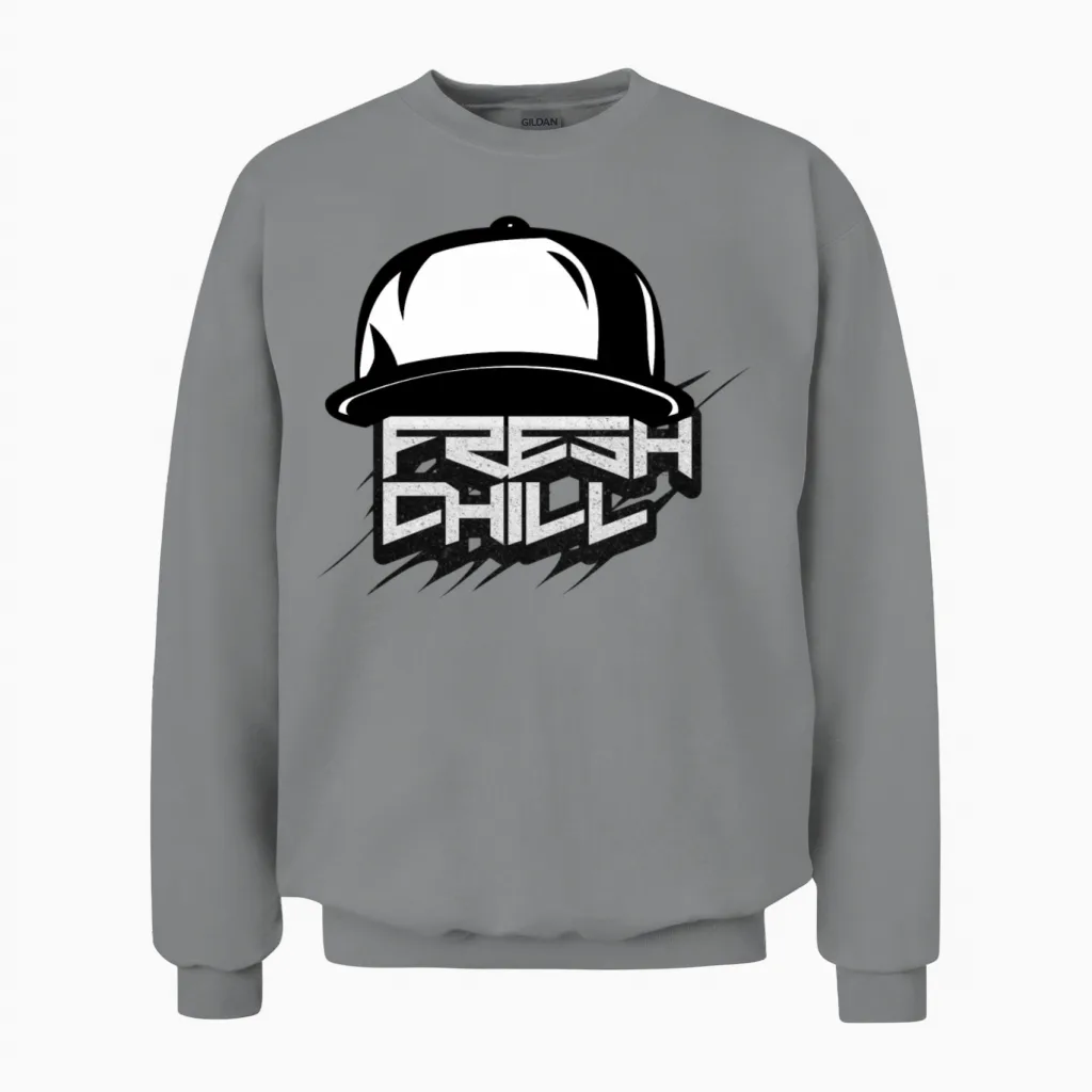 'fresh Chill' Urban Hat Gd Unisex Sweatshirt in Sport Grey
