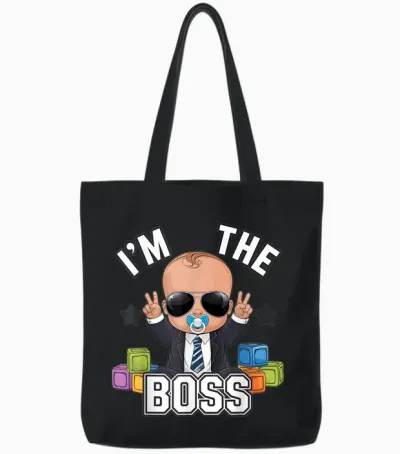 Baby Boss: I'm the Boss - Just Like a Boss for Kids! T-Shirt, Black, S Tote Bags - Black