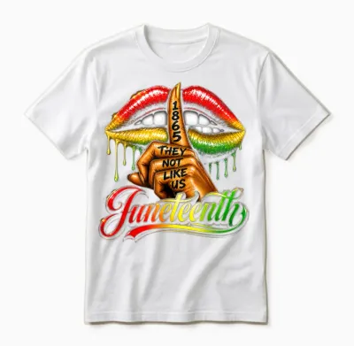 They Don't Like Us Juneteenth 1865 Pride Gift for Men Women Unisex T-Shirt - White