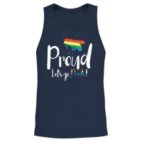 Bee Proud Let's Go Pride! Lgbtq Pride Month Gay Unisex Tank Top - Navy – 2