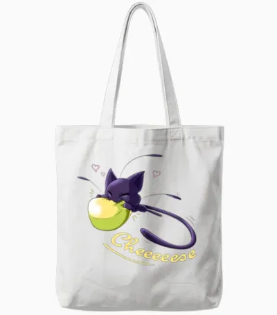 Miraculous Cheese Plagg Cat Noir Tote Bags - White