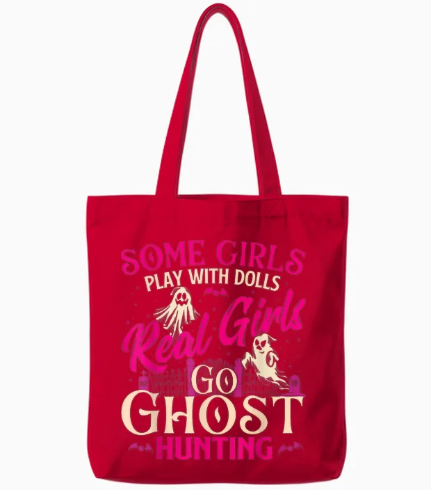 Real Girls Go Ghost Hunting - Ghosts Paranormal Researcher Tote Bags in Red