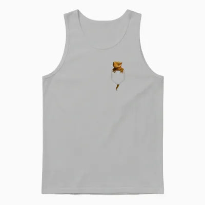 Crested Gecko Pocket Cute Exotic Lizard Reptile Pet Lover Unisex Tank Top - Ash