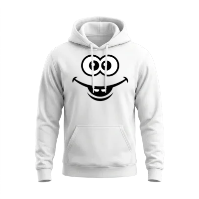 Smiling Face (smile / Happy / Lucky / Funny) Unisex Hoodie - White