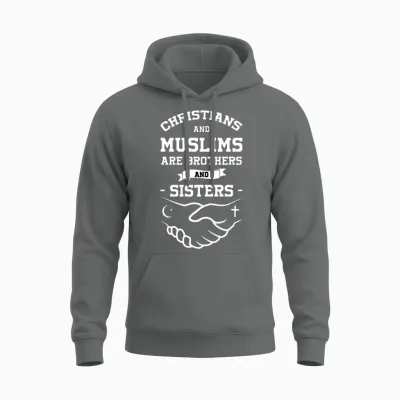 Christians and Muslims Brothers Religion Islam Unisex Hoodie - Graphite Heather