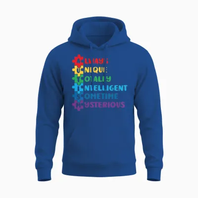 Autism Quote Color Puzzle Kids Men Women Autism Unisex Hoodie - Royal