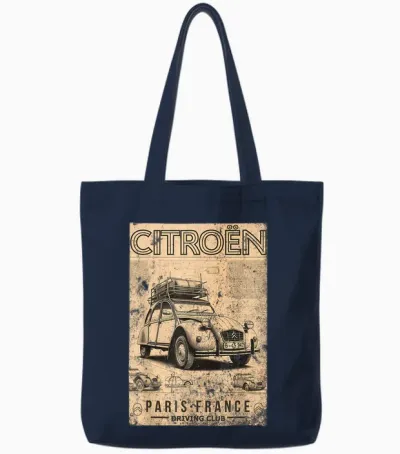 Citroën Driving Club 2cv Paris France Father's Day Tote Bags - Navy
