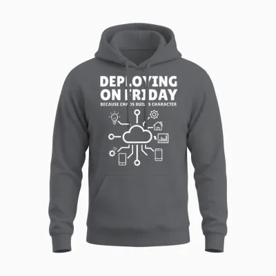 Déployer Le Vendredi Parce Que Le Chaos Construit Un Personnage Drôle Unisex Hoodie - Charcoal