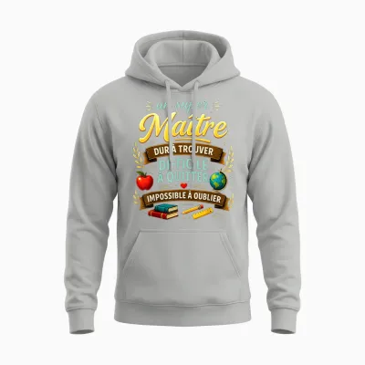 Cadeau Un Super Maître D'école Fin D'année Original Humour Unisex Hoodie - Ash