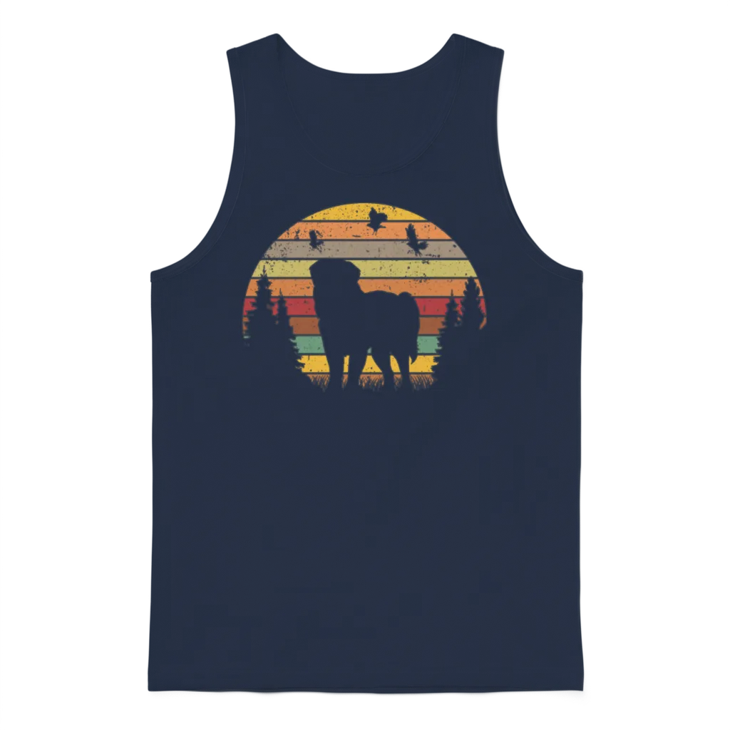 Leonberger Retro Unisex Tank Top - Navy