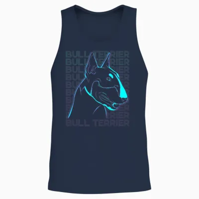 Bull Terrier Dog Retro Unisex Tank Top - Navy