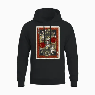 The Big Lebowski the Dude Abides Playing Card Unisex Hoodie - Black