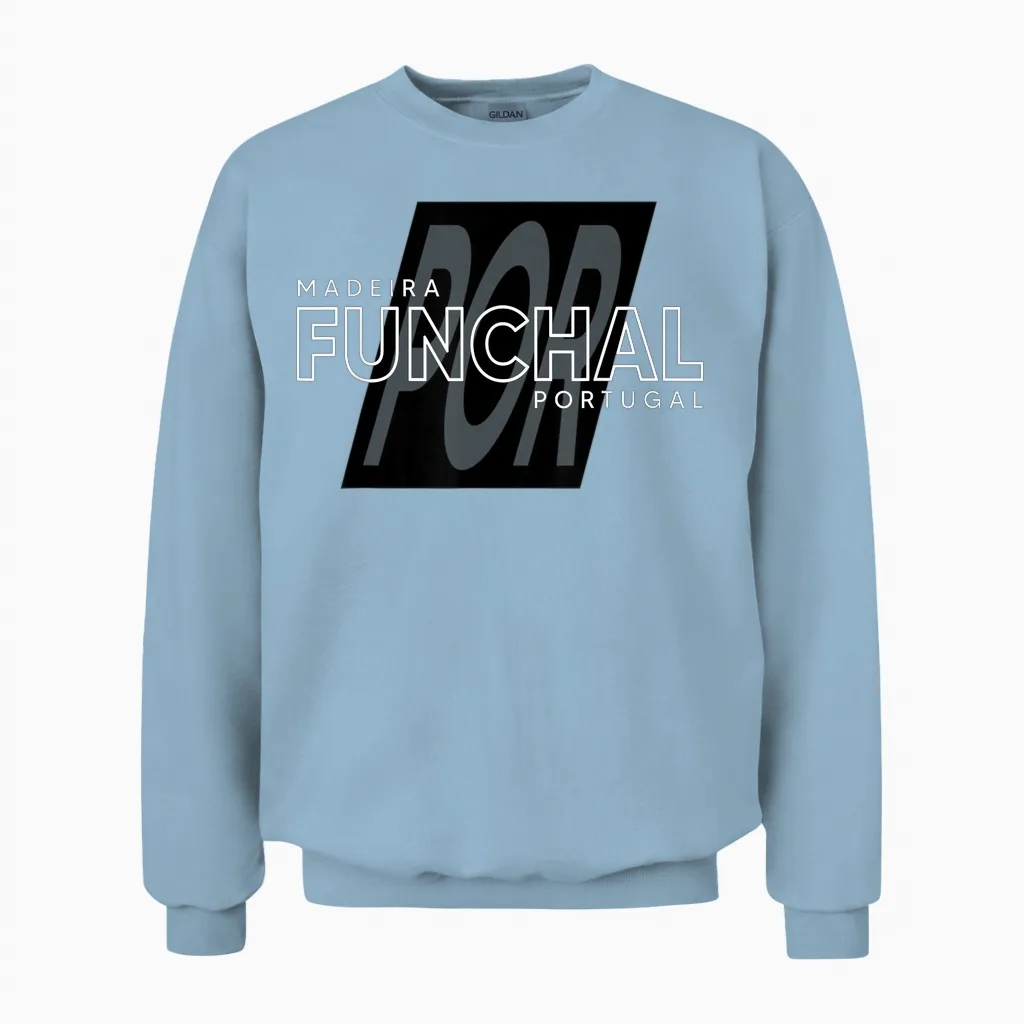 Funchal Portugal Performance - Funchal Madeira Portugal Unisex Sweatshirt in Light Blue