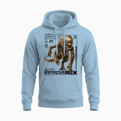 Jurassic World Rebirth Distortus Rex Ingen Species File Unisex Hoodie - Light Blue