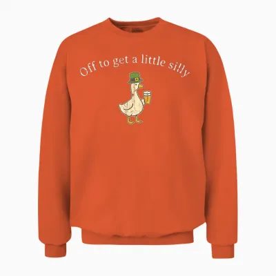 Off to Get a Little Silly, St Patricks Day Unisex Sweatshirt - Orange