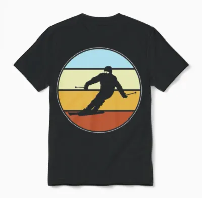 Ski Retro Unisex T-Shirt - Black