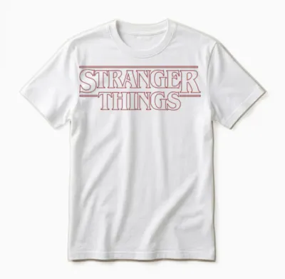 Netflix Stranger Things Outline Logo Unisex T-Shirt - White