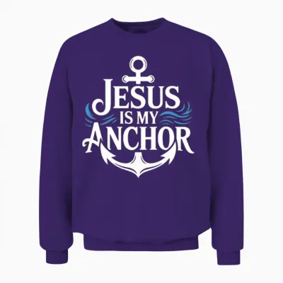 Jesus Is My Anchor Faith Unisex Sweatshirt - Purple
