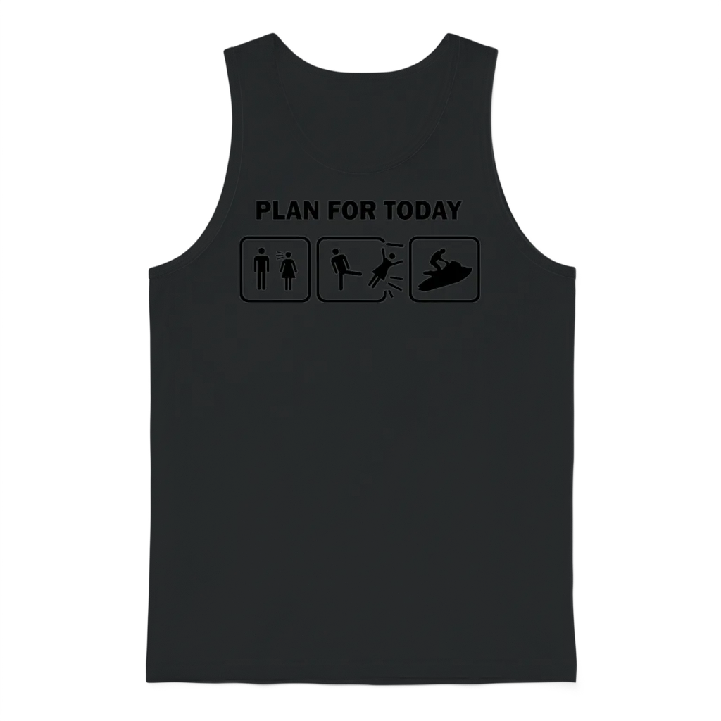 Funny Jetski Unisex Tank Top - Black