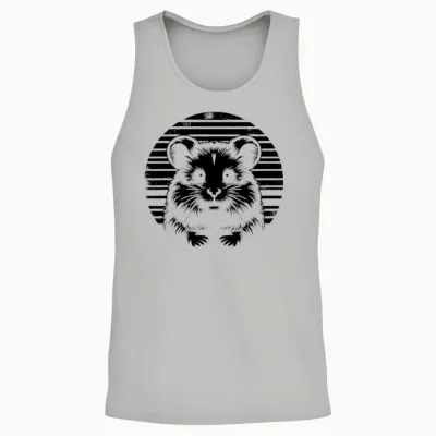 Golden Hamster Retro Unisex Tank Top - Ash