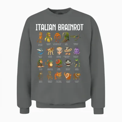 Italian Brainrot Italian Brainrot Funny Memes Boys Unisex Sweatshirt - Graphite Heather