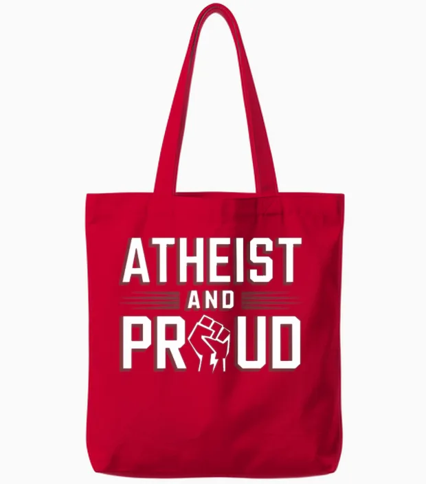 Atheist Skeptic Free Thinker and Secular Humanism Tote Bags in Red