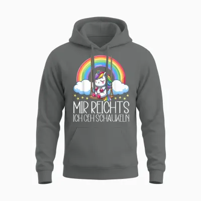 Mir Reichts Ich Geh Schaukeln Funny Unicorn Partner Look T-Shirt, Black Unisex Hoodie - Graphite Heather