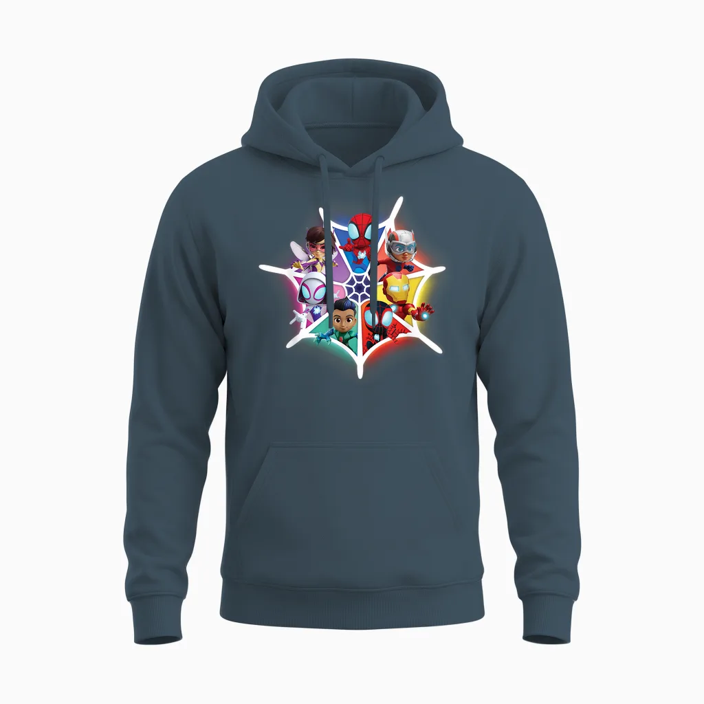 Marvel Spidey and His Amazing Friends Avengers Team-Up T-Shirt, Black Unisex Hoodie in Dark Heather