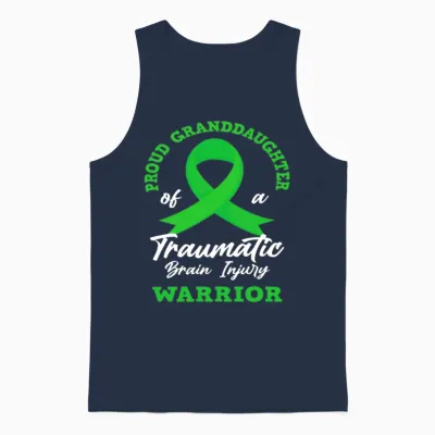 Granddaughter Traumatic Brain Injury Awareness Unisex Tank Top - Navy