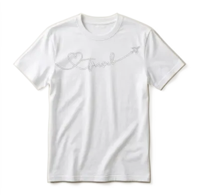 Travel Love with Plane Unisex T-Shirt - White
