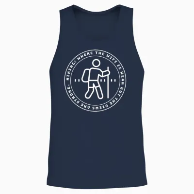 Hiking: Where the Wifi Is Weak... Unisex Tank Top - Navy