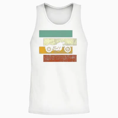 Motorcycle Retro Unisex Tank Top - White