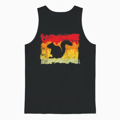 Squirrel Retro Unisex Tank Top - Black